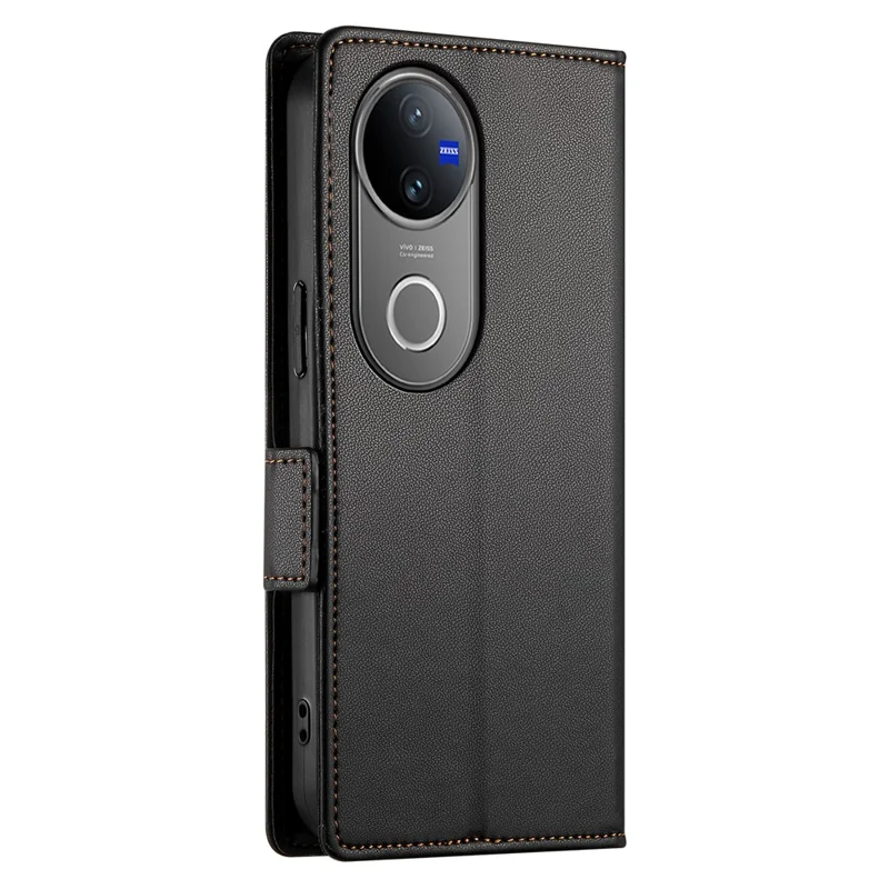 For vivo V50 5G Stand Case PU Leather Wallet Phone Cover - Black