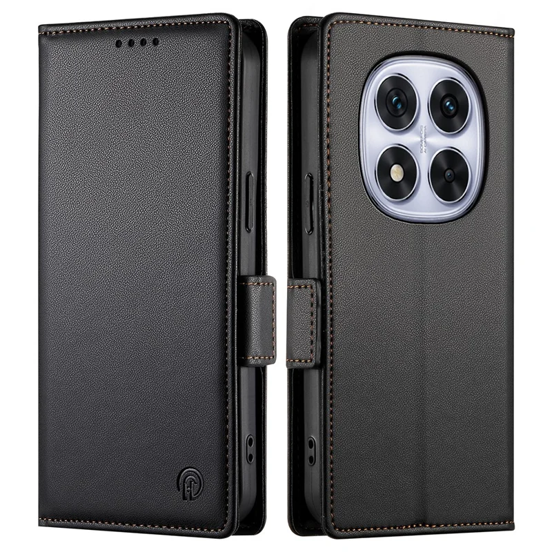 For Xiaomi Redmi Note 14 Pro 4G Stand Case PU Leather Wallet Phone Cover - Black