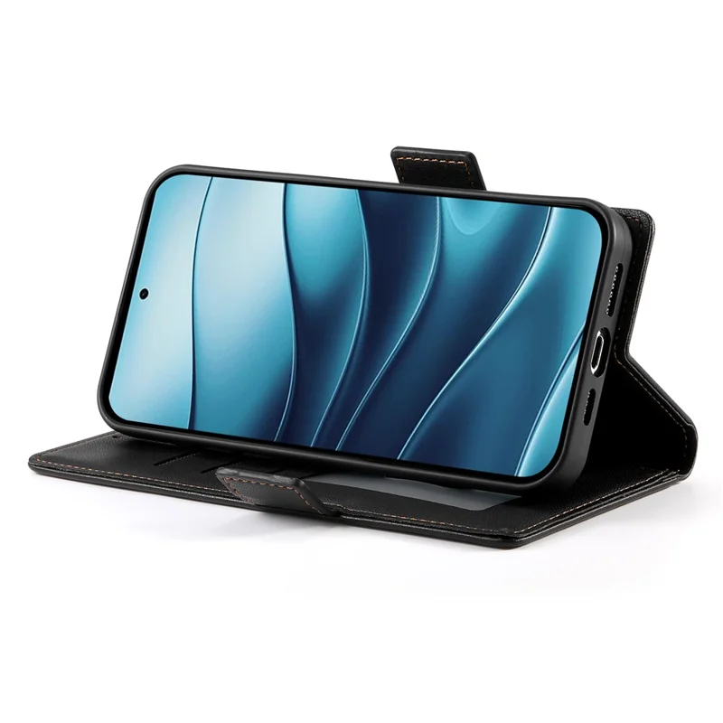 For Xiaomi Redmi Note 14 Pro 4G Stand Case PU Leather Wallet Phone Cover - Black