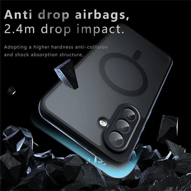 Capa para Samsung Galaxy A56 5G Compatível com MagSafe TPU + PC Acabamento Fosco Toque Suave Proteção de Celular