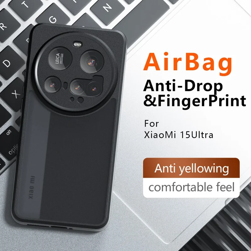 For Xiaomi 15 Ultra Case Skin-Touch TPU + PC Matte Phone Shell, Transparent Black