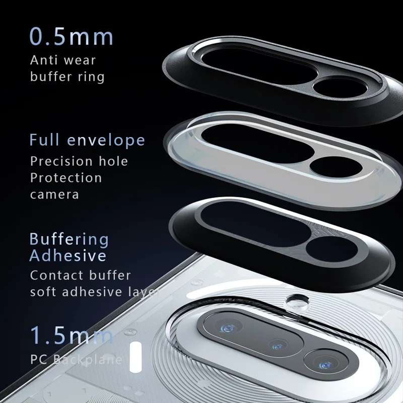 For Nothing Phone (3a) Case Skin-Touch TPU + PC Matte Phone Shell, Transparent Black