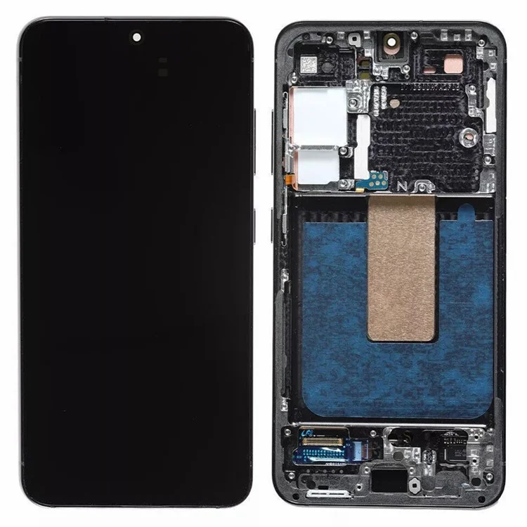 Pour Samsung Galaxy S23 S911B OEM Qualité S AMOLED Écran et Assemblage Numériseur + Cadre (Sans Logo) - Noir