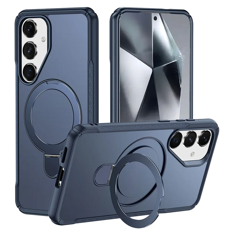 For Samsung Galaxy S25 / S24 Case with Magnetic Kickstand TPU + PC Anti Drop Phone Cover - Sapphire