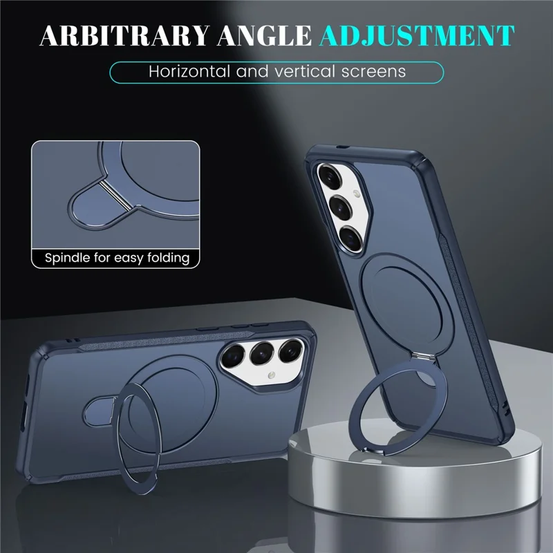 For Samsung Galaxy S25 / S24 Case with Magnetic Kickstand TPU + PC Anti Drop Phone Cover - Sapphire