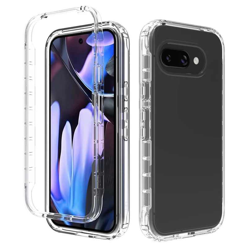 For Google Pixel 9a Case PC + TPU Gradient Color Mobile Phone Cover - Transparent