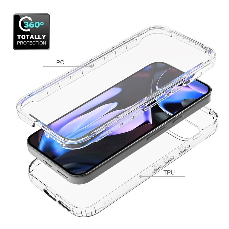 For Google Pixel 9a Case PC + TPU Gradient Color Mobile Phone Cover with PET Screen Film - Blue