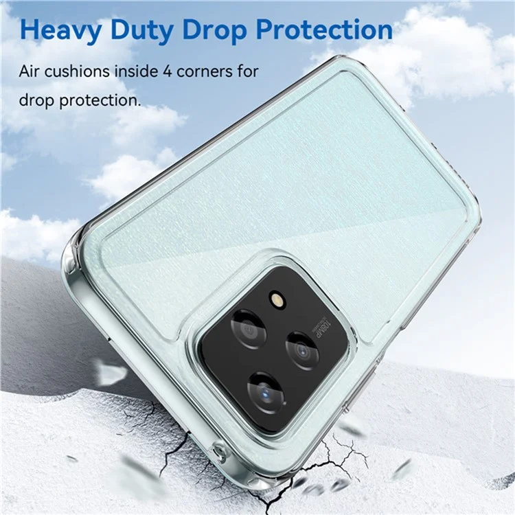Capa WANLONFENG MF2 Series para Honor 200 Lite em TPU Acrílico Transparente com 2 Películas de Vidro Temperado