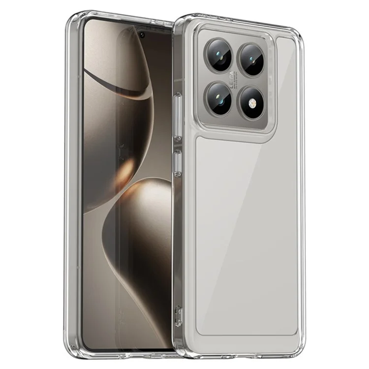 WANLONFENG Serie MF2 per Xiaomi 14T Pro Custodia TPU Copertura in acrilico trasparente per telefono con 2 pellicole in vetro temperato