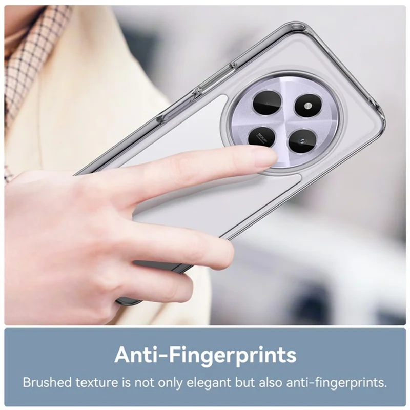 Serie WANLONFENG MF2 para Xiaomi Redmi 14C 4G Funda TPU Cubierta de teléfono acrílica transparente con 2 piezas de película de vidrio templado