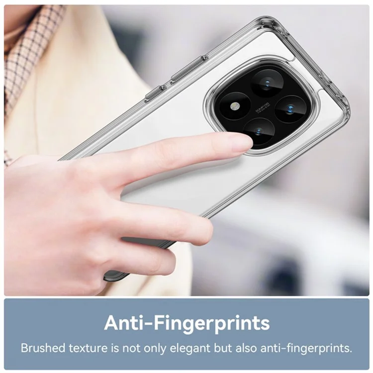 Funda WANLONFENG MF2 Series para Xiaomi Redmi Note 14 Pro+ 5G de TPU acrílico transparente con 2 Láminas de Vidrio Templado