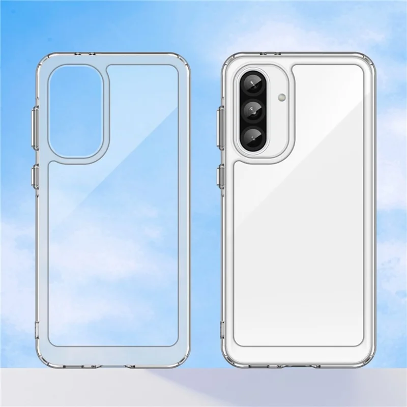 WANLONFENG MF2 Series For Samsung Galaxy A36 5G Case TPU Acrylic Clear Phone Cover with 2Pcs Tempered Glass Film