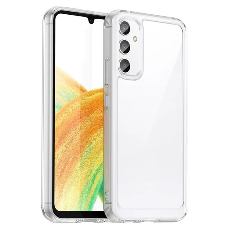 WANLONFENG MF2 Series Capa para Samsung Galaxy A54 5G em TPU Acrílico Transparente com 2 Películas de Vidro Temperado