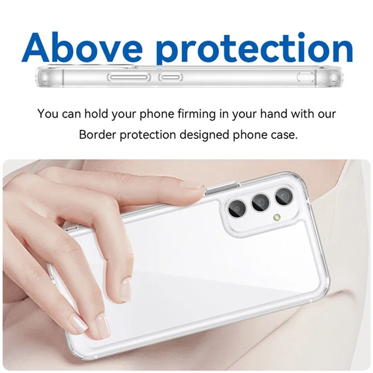 WANLONFENG MF2 Series Capa para Samsung Galaxy A54 5G em TPU Acrílico Transparente com 2 Películas de Vidro Temperado