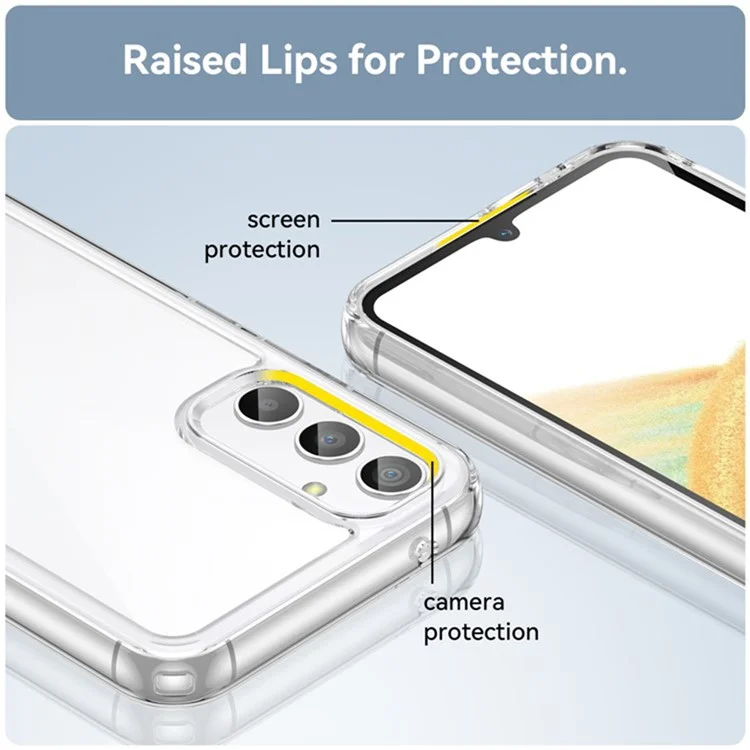 WANLONFENG MF2 Series Capa para Samsung Galaxy A54 5G em TPU Acrílico Transparente com 2 Películas de Vidro Temperado