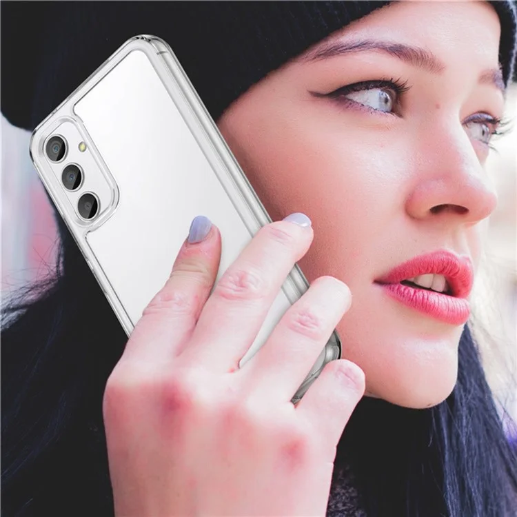 WANLONFENG MF2 Series Capa para Samsung Galaxy A54 5G em TPU Acrílico Transparente com 2 Películas de Vidro Temperado