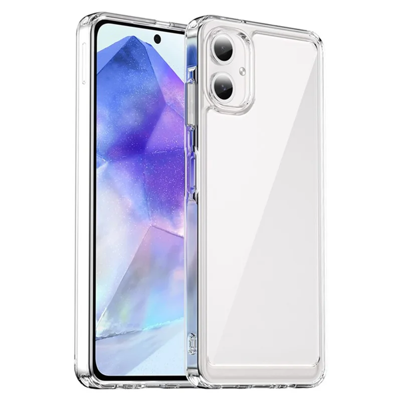 WANLONFENG MF2 Series For Samsung Galaxy A06 4G Case TPU Acrylic Clear Phone Cover with 2Pcs Tempered Glass Film