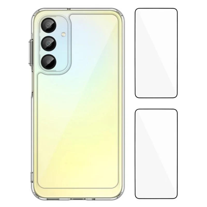 Funda WANLONFENG MF2 Serie para Samsung Galaxy A16 5G / A16 4G de TPU y Acrílico Transparente con 2 Láminas de Vidrio Templado
