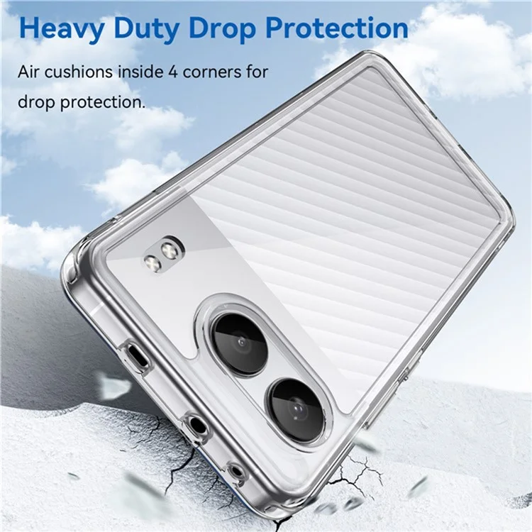 WANLONFENG MF2 Series For OnePlus Nord 4 Case TPU Acrylic Clear Phone Cover with 2Pcs Tempered Glass Film
