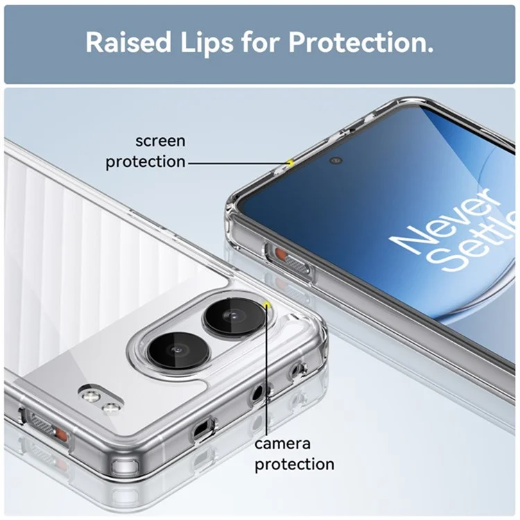 WANLONFENG MF2 Series For OnePlus Nord 4 Case TPU Acrylic Clear Phone Cover with 2Pcs Tempered Glass Film