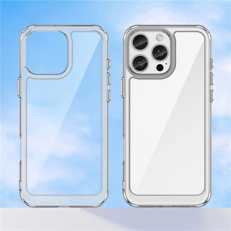 Capa WANLONFENG MF2 Series para iPhone 16 Pro Max em TPU Acrílico Transparente com 2 Películas de Vidro Temperado