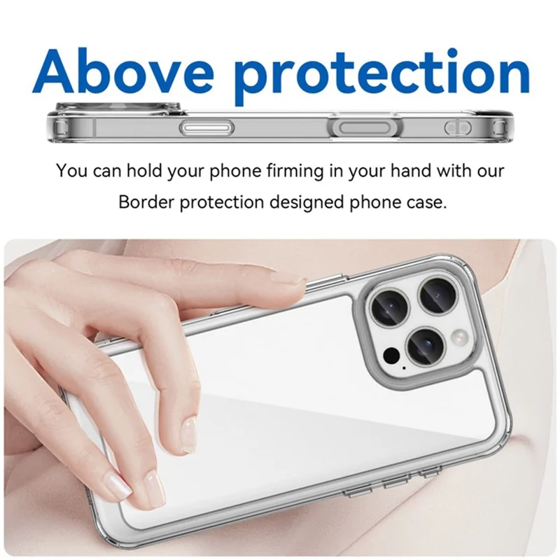 Capa WANLONFENG MF2 Series para iPhone 16 Pro Max em TPU Acrílico Transparente com 2 Películas de Vidro Temperado