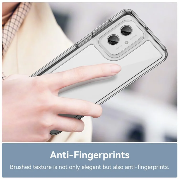 Serie WANLONFENG MF2 para Motorola Moto G55 5G Funda TPU Cubierta de teléfono acrílica transparente con 2 piezas de película de vidrio templado