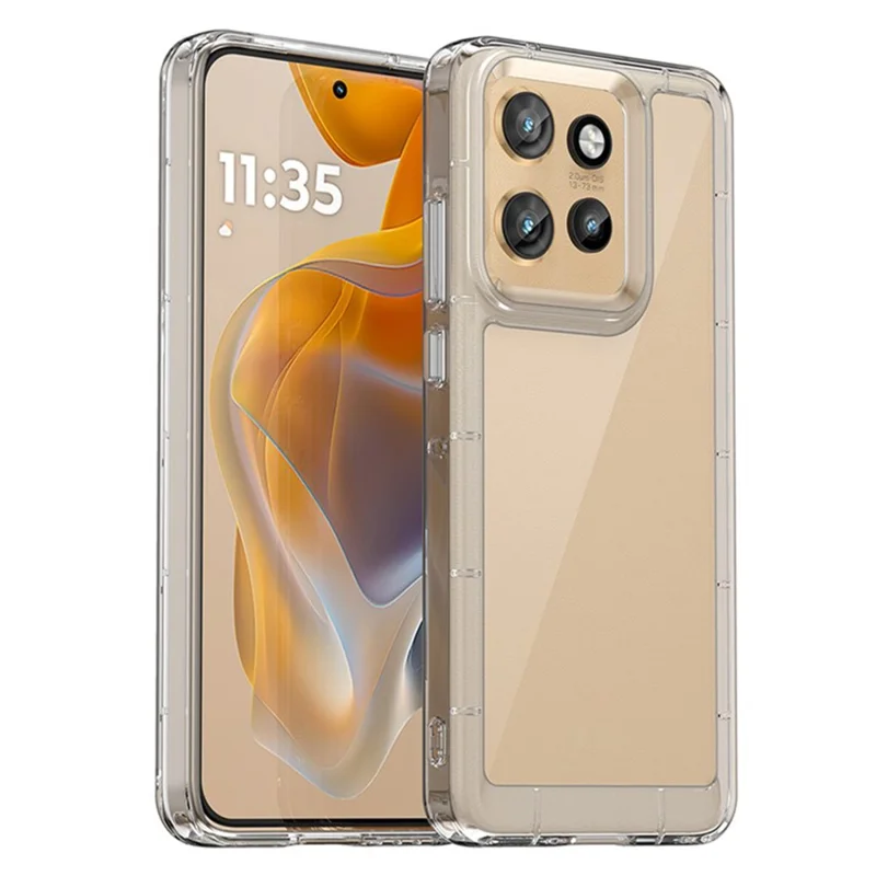 Serie WANLONFENG MF2 per Motorola Edge 50 Neo 5G Custodia TPU Copertura telefonica acrilica trasparente con 2 pellicole in vetro temperato