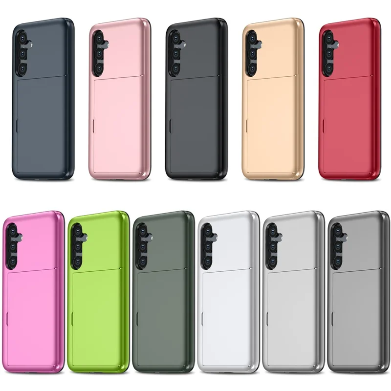 For Samsung Galaxy A36 5G Case with Card Holder TPU + PC Phone Back Cover - Rose Gold