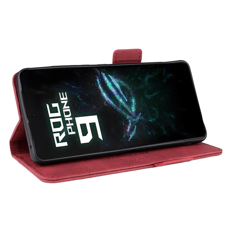 For Asus ROG Phone 9 5G Case Leather Wallet Flip Phone Cover with Hardware Decor - Rose