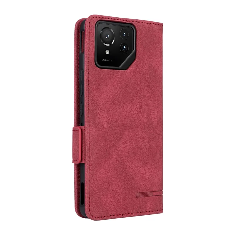 For Asus ROG Phone 9 5G Case Leather Wallet Flip Phone Cover with Hardware Decor - Rose