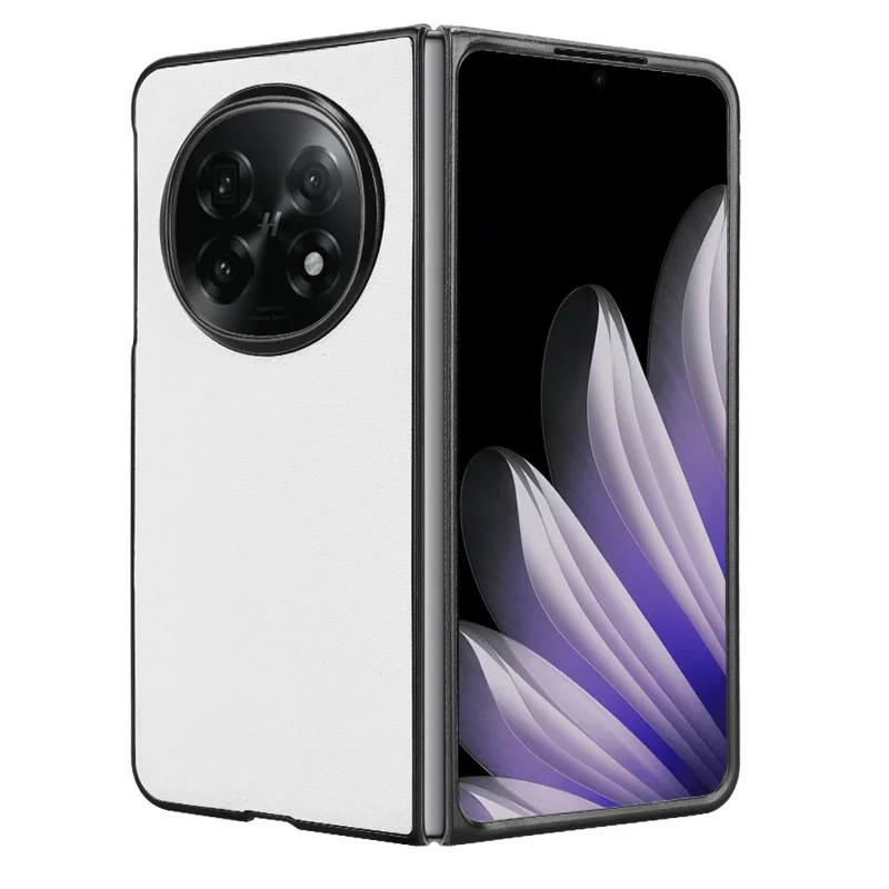 For Oppo Find N5 5G Case Carbon Fiber Texture Shockproof PU + PC Phone Cover - White