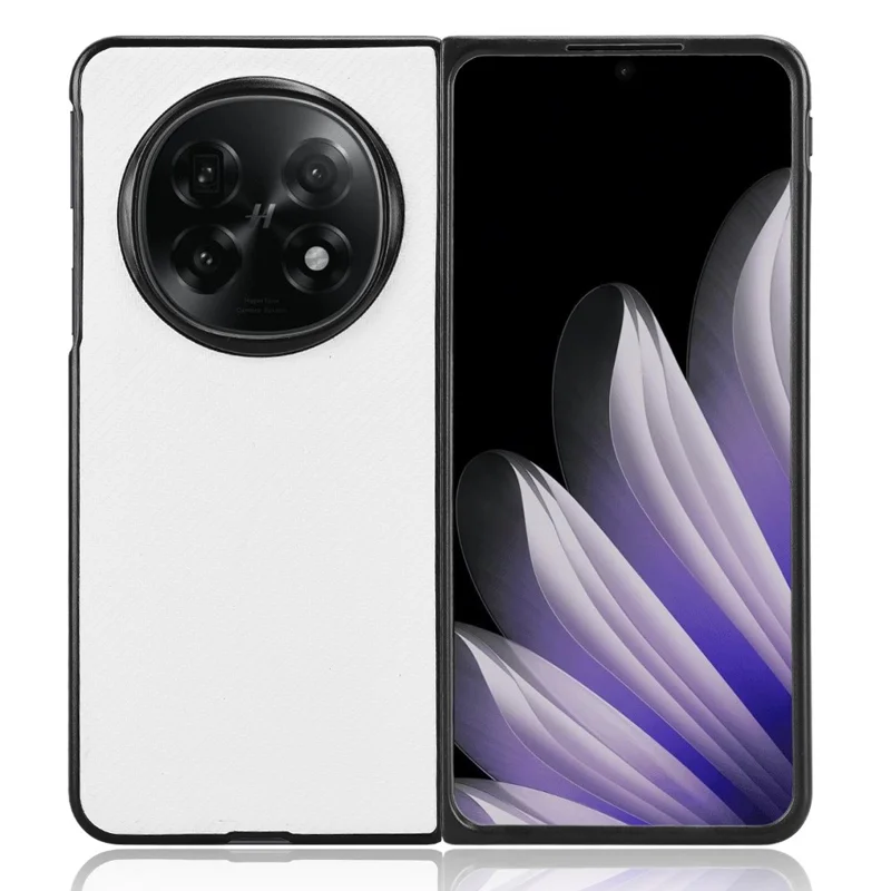 For Oppo Find N5 5G Case Carbon Fiber Texture Shockproof PU + PC Phone Cover - White