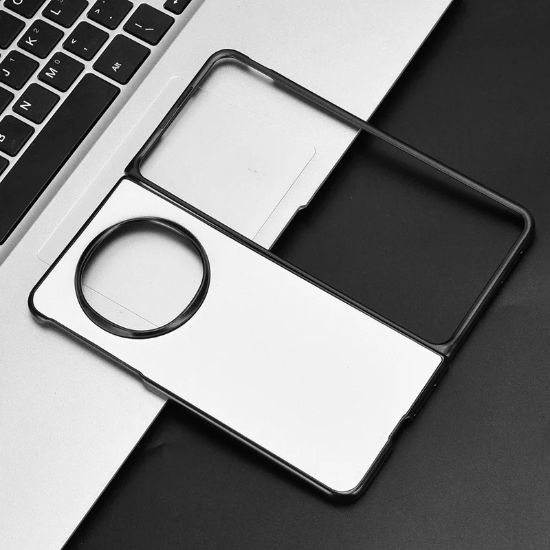 For Oppo Find N5 5G Case Carbon Fiber Texture Shockproof PU + PC Phone Cover - White