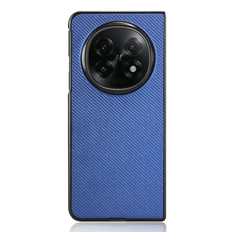 For Oppo Find N5 5G Case Carbon Fiber Texture Shockproof PU + PC Phone Cover - Blue