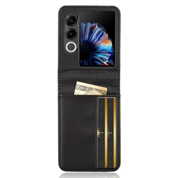 For ZTE nubia Flip2 5G Case PU Leather + PC Card Holder Mobile Phone Cover - Black