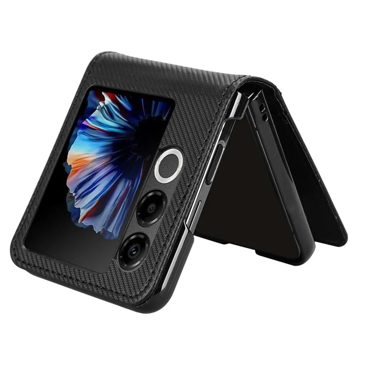 For ZTE nubia Flip2 5G Case PU Leather + PC Card Holder Mobile Phone Cover - Black