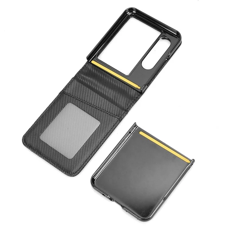For ZTE nubia Flip2 5G Case PU Leather + PC Card Holder Mobile Phone Cover - Black
