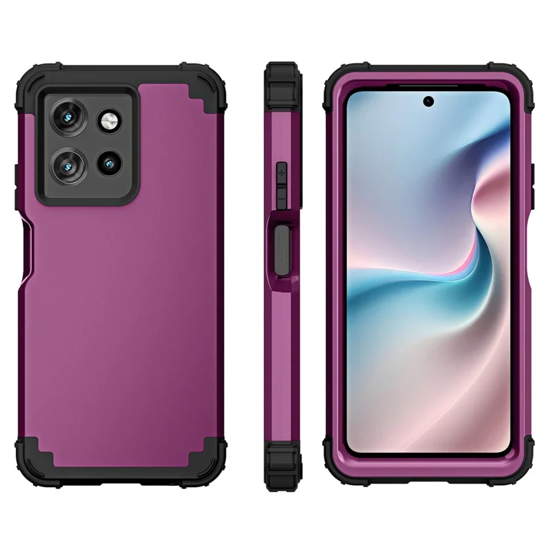 L-Style For Motorola Moto G 5G (2025) Case Shockproof PC + TPU Phone Back Cover - Purple