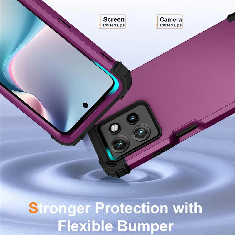 L-Style For Motorola Moto G 5G (2025) Case Shockproof PC + TPU Phone Back Cover - Purple