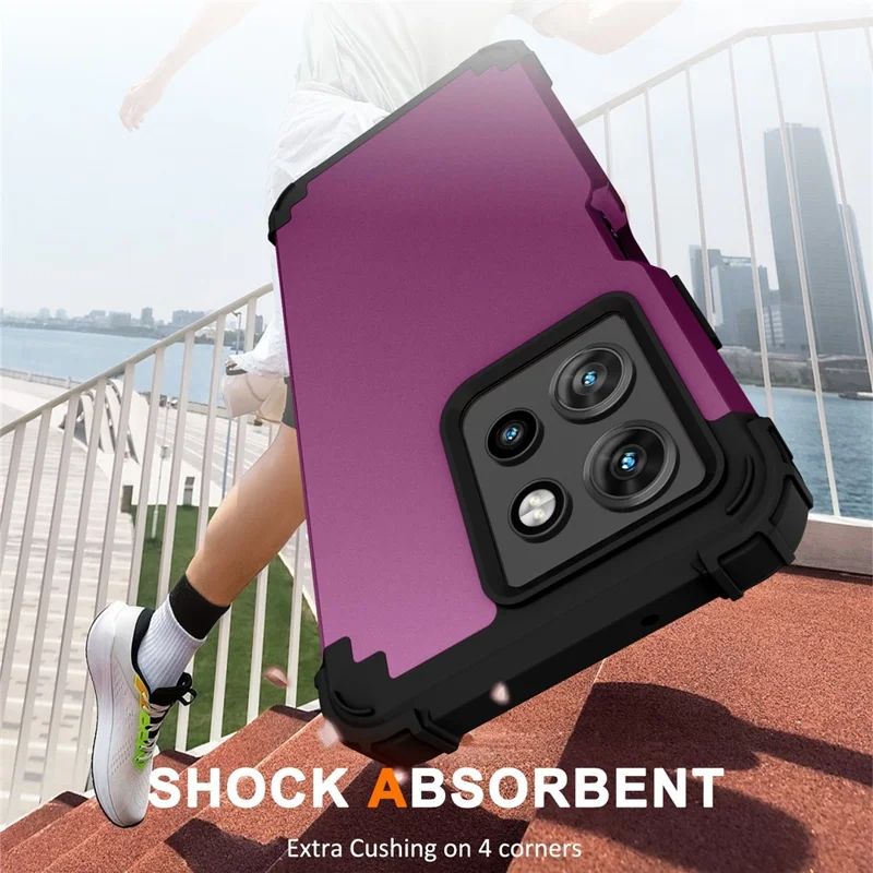 L-Style For Motorola Moto G 5G (2025) Case Shockproof PC + TPU Phone Back Cover - Purple