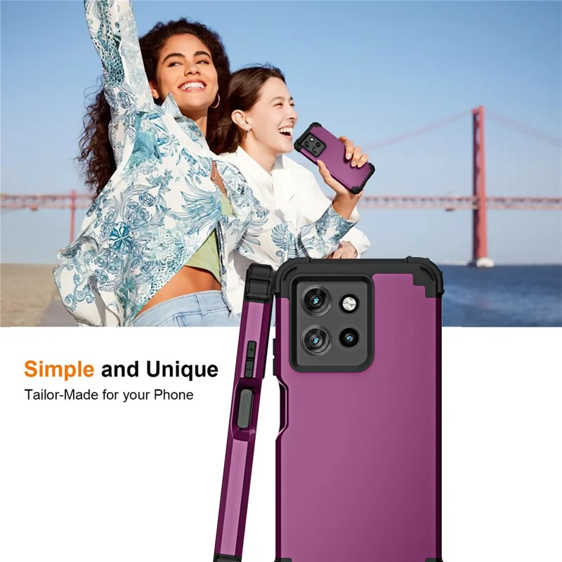L-Style For Motorola Moto G 5G (2025) Case Shockproof PC + TPU Phone Back Cover - Purple