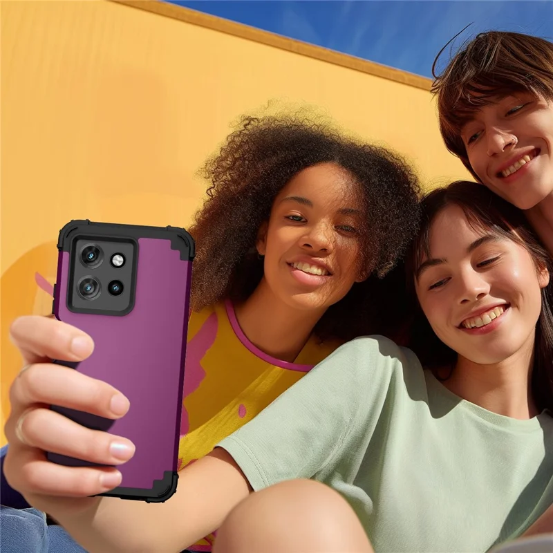 L-Style For Motorola Moto G 5G (2025) Case Shockproof PC + TPU Phone Back Cover - Purple