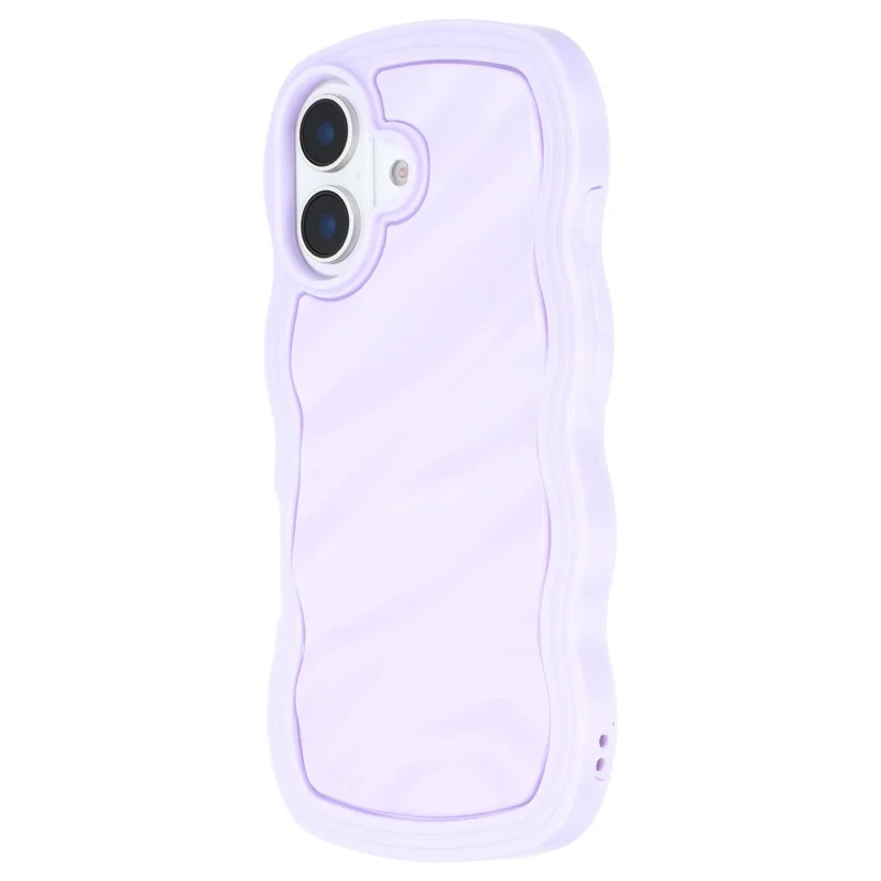 WT Series for iPhone 16 Case Wavy Edge Shockproof TPU + PC Phone Cover - Purple