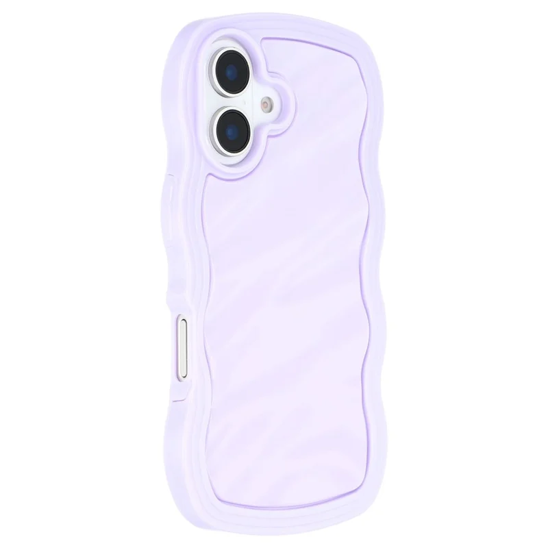 WT Series for iPhone 16 Plus Case Wavy Edge Shockproof TPU + PC Phone Cover - Purple