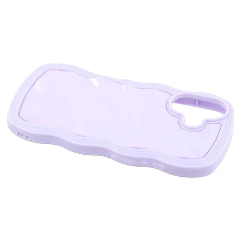 WT Series for iPhone 16 Plus Case Wavy Edge Shockproof TPU + PC Phone Cover - Purple