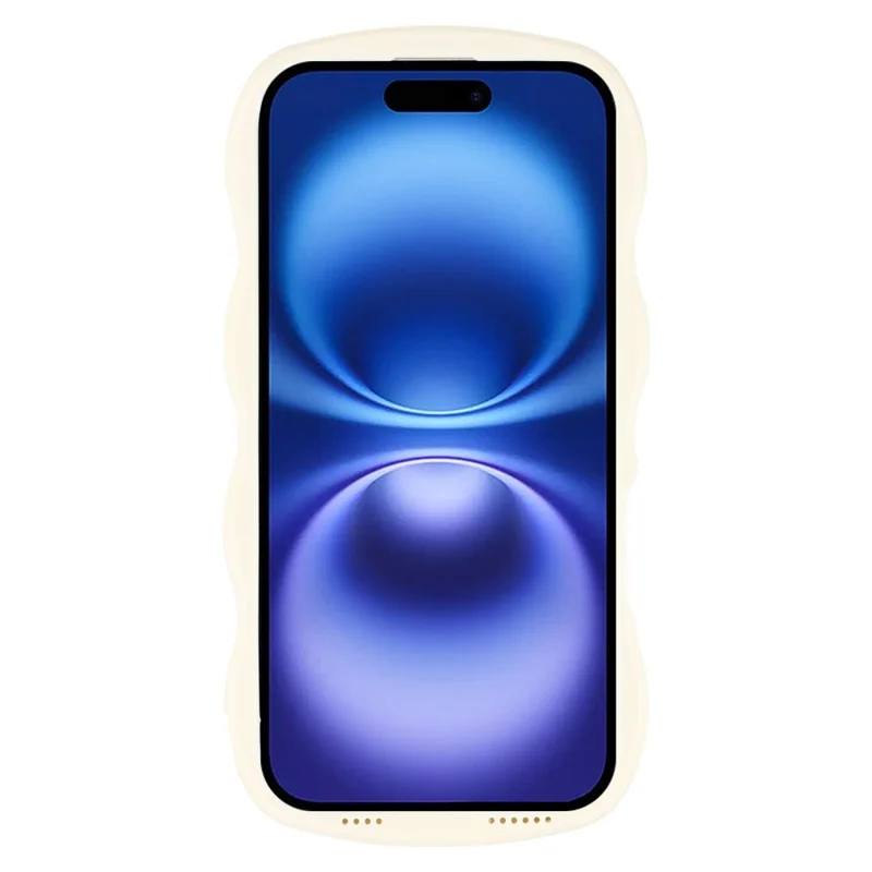 WT Series for iPhone 16 Plus Case Wavy Edge Shockproof TPU + PC Phone Cover - Brown