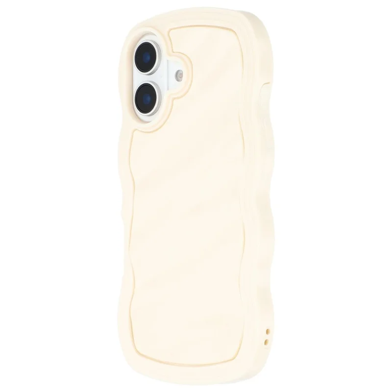 WT Series for iPhone 16 Plus Case Wavy Edge Shockproof TPU + PC Phone Cover - Brown