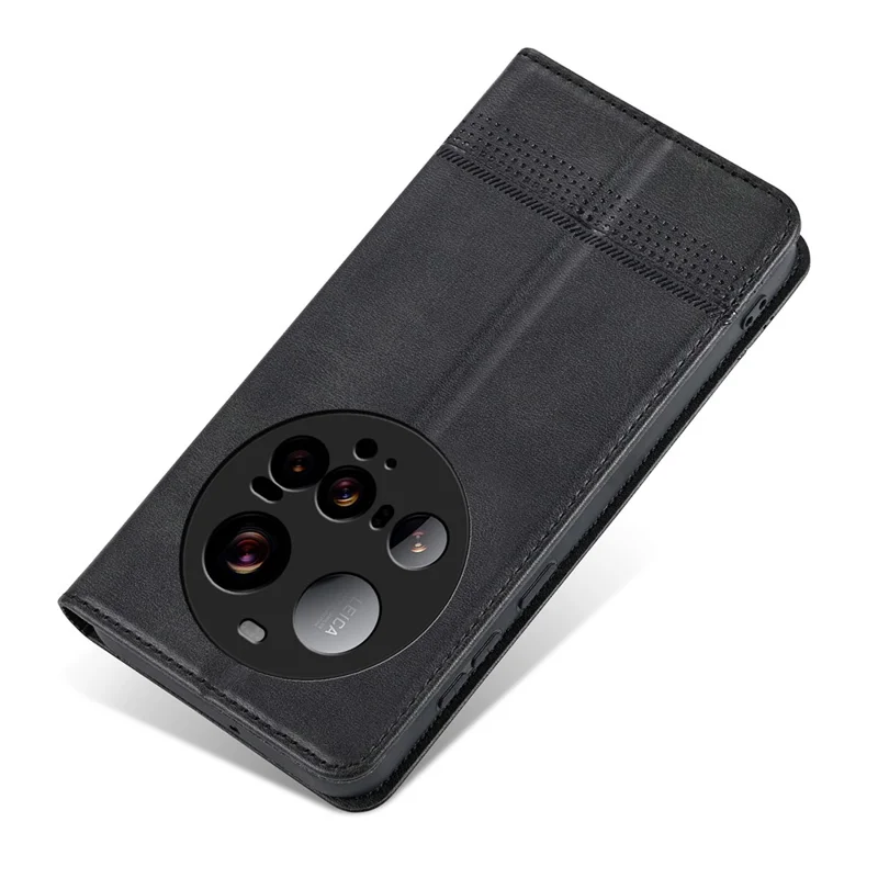 AZNS For Xiaomi 15 Ultra Case Cowhide Texture PU Leather Wallet Phone Cover - Black