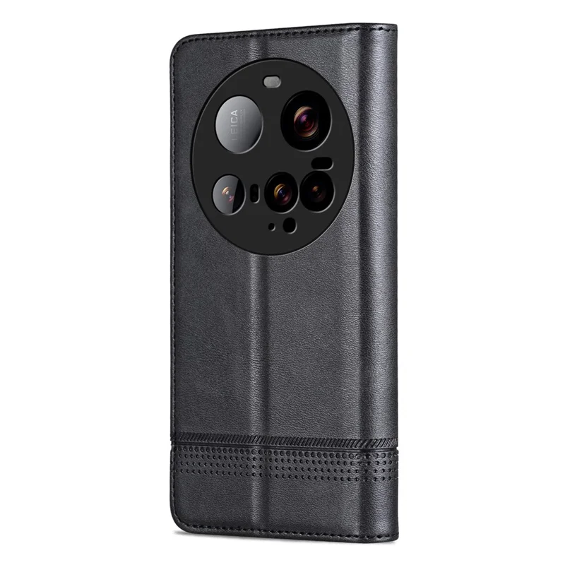 AZNS For Xiaomi 15 Ultra Case Cowhide Texture PU Leather Wallet Phone Cover - Black